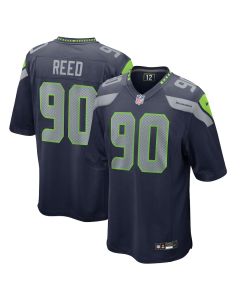 Jarran Reed 90 Seattle Seahawks Game Men Jersey – College Navy