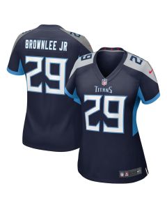 Jarvis Brownlee Jr. 29 Tennessee Titans Women’s Game Jersey – Navy