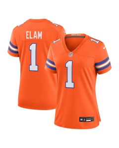 Jason Elam 1 Denver Broncos Women’s Mile High Collection 1977 Throwback Retired Player Game Jersey – Orange