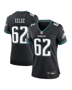 Jason Kelce 62 Philadelphia Eagles Alternate Game Women Jersey – Black