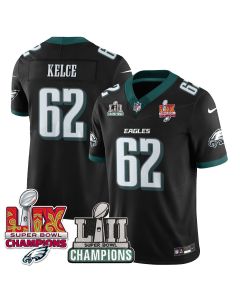 Jason Kelce 62 Philadelphia Eagles LII-LIX Super Bowl Champions Vapor Limited Jersey – Black