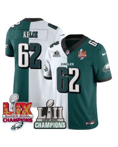 Jason Kelce 62 Philadelphia Eagles LII-LIX Super Bowl Champions Vapor Limited Jersey – Split