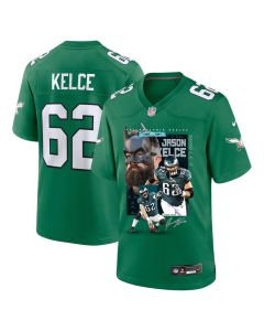 Jason Kelce 62 Philadelphia Eagles The Fat Bat Alternate Game Men Jersey – Kelly Green
