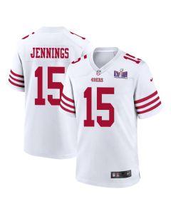 Jauan Jennings 15 San Francisco 49ers Super Bowl LVIII Patch Game Men Jersey – White