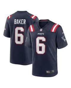 Javon Baker 6 New England Patriots Team Game Men Jersey – Navy