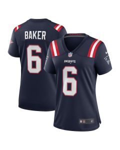 Javon Baker 6 New England Patriots Women Team Game Jersey – Navy