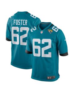 Javon Foster 62 Jacksonville Jaguars Team Game Men Jersey – Teal