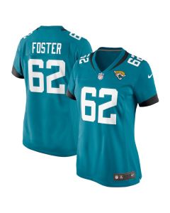 Javon Foster 62 Jacksonville Jaguars Women’s Game Jersey – Teal