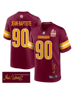 Javontae Jean-Baptiste 90 Washington Commanders Super Bowl LIX Champions Patch ‘New Orleans – The Ultimate Showdown’ EMBROIDERED Game Men Jersey – Burgundy