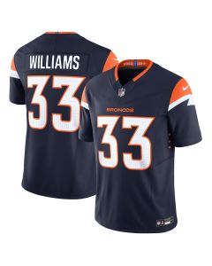 Javonte Williams 33 Denver Broncos Alternate Vapor F.U.S.E. Limited Men Jersey – Navy