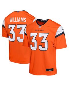Javonte Williams 33 Denver Broncos Game YOUTH Jersey – Orange