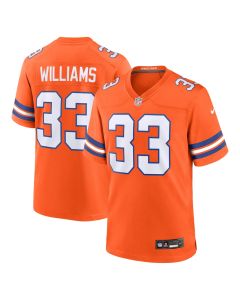 Javonte Williams 33 Denver Broncos Mile High Collection 1977 Throwback Player Game Men Jersey – Orange