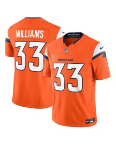 Javonte Williams 33 Denver Broncos Vapor F.U.S.E. Limited Men Jersey – Orange