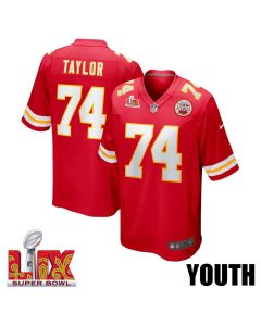 Jawaan Taylor #74 Kansas City Chiefs Super Bowl LIX YOUTH Jersey – Red