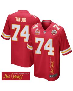 Jawaan Taylor 74 Kansas City Chiefs Super Bowl LIX Champions Patch ‘New Orleans – Where Passion Ignites’ EMBROIDERED Game Men Jersey – Red