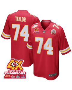 Jawaan Taylor 74 Kansas City Chiefs Super Bowl LVIII Champions 4X Game Men Jersey – Red