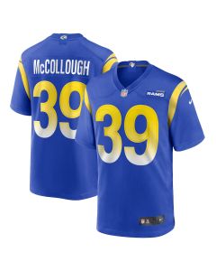 Jaylen McCollough 39 Los Angeles Rams Game Men Jersey – Royal