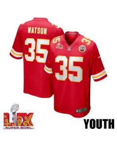 Jaylen Watson #35 Kansas City Chiefs Super Bowl LIX YOUTH Jersey – Red