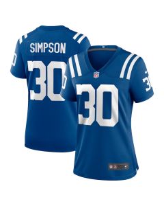 Jaylin Simpson 30 Indianapolis Colts Women’s Game Jersey – Royal