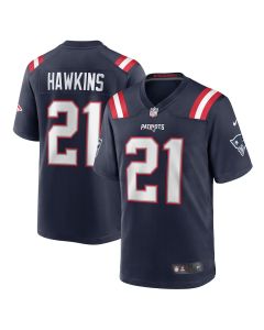Jaylinn Hawkins 21 New England Patriots Team Game Men Jersey – Navy