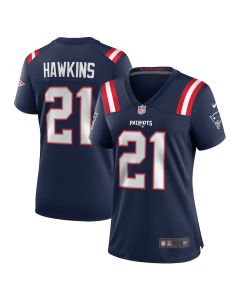 Jaylinn Hawkins 21 New England Patriots Women’s Team Game Jersey – Navy