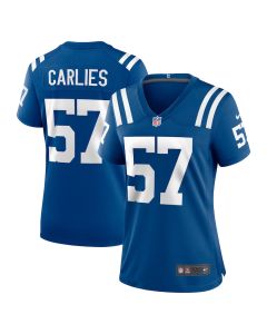 Jaylon Carlies 57 Indianapolis Colts Women’s Game Jersey – Royal
