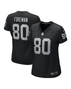Jeff Foreman 80 Las Vegas Raiders Women’s Game Jersey – Black