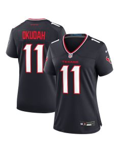 Jeff Okudah 11 Houston Texans Team Game Women Jersey – Navy