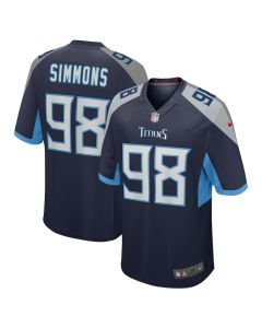 Jeffery Simmons 98 Tennessee Titans Game Men Jersey – Navy