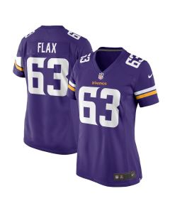 Jeremy Flax 63 Minnesota Vikings Women’s Game Jersey – Purple