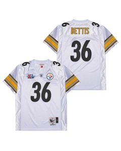 Jerome Bettis 36 Pittsburgh Steelers Super Bowl XL Retro Throwback Men Jersey – White