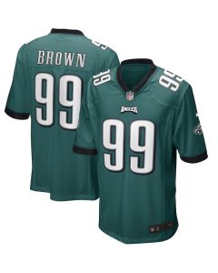 Jerome Brown 99 Philadelphia Eagles Men Game Retired Jersey – Midnight Green