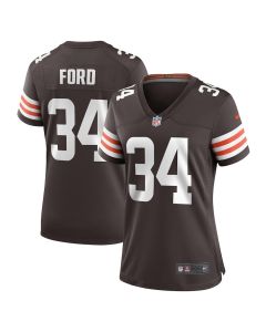 Jerome Ford 34 Cleveland Browns Game Women Jersey – Brown