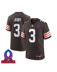 Jerry Jeudy 3 Cleveland Browns 2025 Pro Bowl Patch Game Men Jersey – Brown