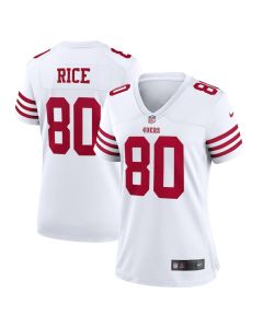 Jerry Rice 80 San Francisco 49ers Women Retired Game Jersey – White