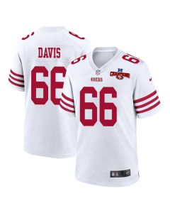 Jesse Davis 66 San Francisco 49ers NFC Champions Patch Game Men Jersey – White