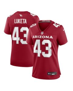 Jesse Luketa 43 Arizona Cardinals Women’s Game Jersey – Cardinal