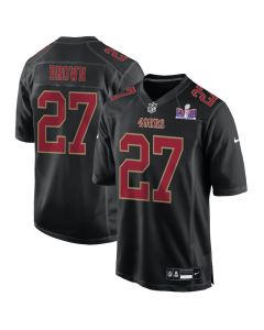 Ji’Ayir Brown 27 San Francisco 49ers Super Bowl LVIII Patch Fashion Game Men Jersey – Carbon Black