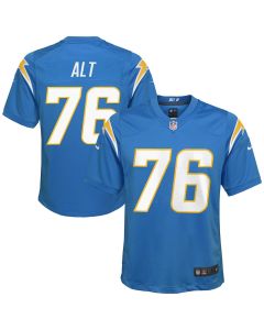 Joe Alt 76 Los Angeles Chargers YOUTH Player Game Jersey – Powder Blue