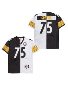 Joe Greene 75 Pittsburgh Steelers Two-Toned Retro Throwback Men Jersey – Black/White