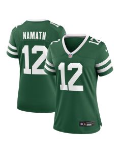 Joe Namath 12 New York Jets Game Women Jersey – Legacy Green