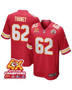 Joe Thuney 62 Kansas City Chiefs Super Bowl LVIII Champions 4X Game Men Jersey – Red
