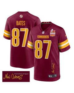 John Bates 87 Washington Commanders Super Bowl LIX Champions Patch ‘New Orleans – A Symphony of Sport’ EMBROIDERED Game Men Jersey – Burgundy