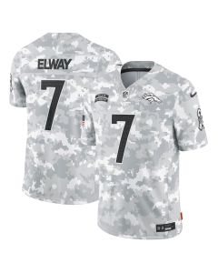 John Elway 7 Denver Broncos 2024 Salute to Service Retired Player Limited Men Jersey – Arctic Camo