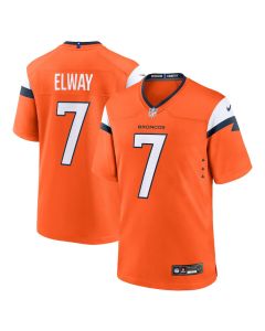 John Elway 7 Denver Broncos Game Retired Men Jersey – Orange