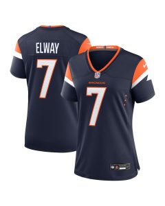 John Elway 7 Denver Broncos Retired Women Alternate Game Jersey – Navy