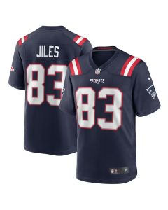 John Jiles 83 New England Patriots Team Game Men Jersey – Navy