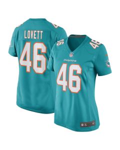 John Lovett 46 Miami Dolphins Women Game Jersey – Aqua