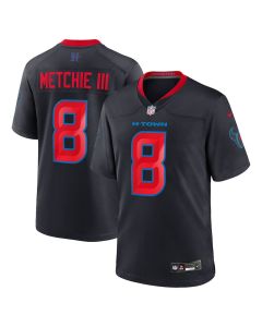 John Metchie III 8 Houston Texans 2nd Alternate Game Men Jersey – Navy