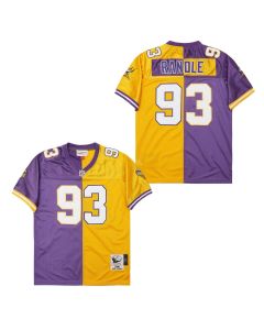 John Randle 93 Minnesota Vikings Two-Toned Throwback Men Jersey – Purple/Yellow